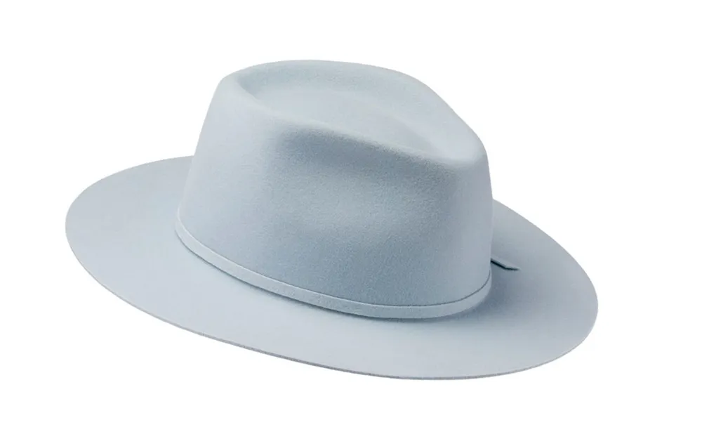 KENNY WIDE STIFF BRIM HAT - SKY