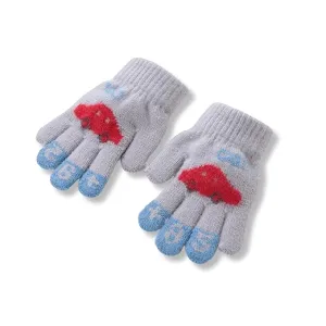 Kids Winter Gloves Warm Faux Wool Thermal Gloves for 3-8 Year Olds | Elastic Knit Gloves with Car Pattern | Ideal for boy and girls