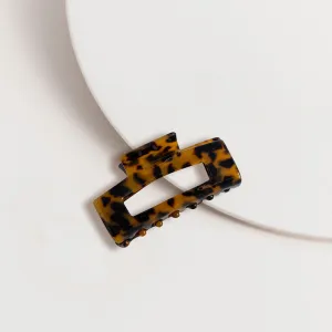 Large Rectangle Croc Clip - Dark Tort