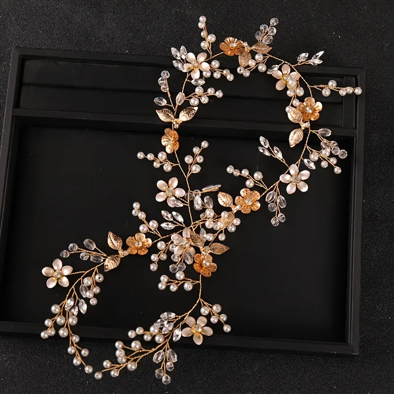 Long Flower Luxury Bridal Headband