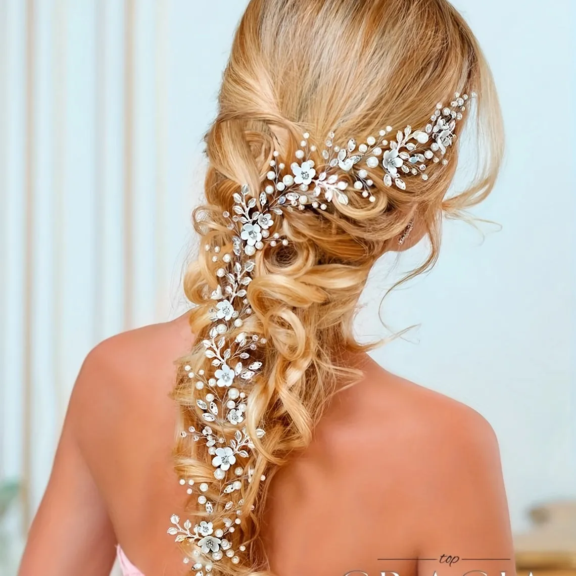 Long Flower Luxury Bridal Headband