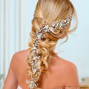 Long Flower Luxury Bridal Headband