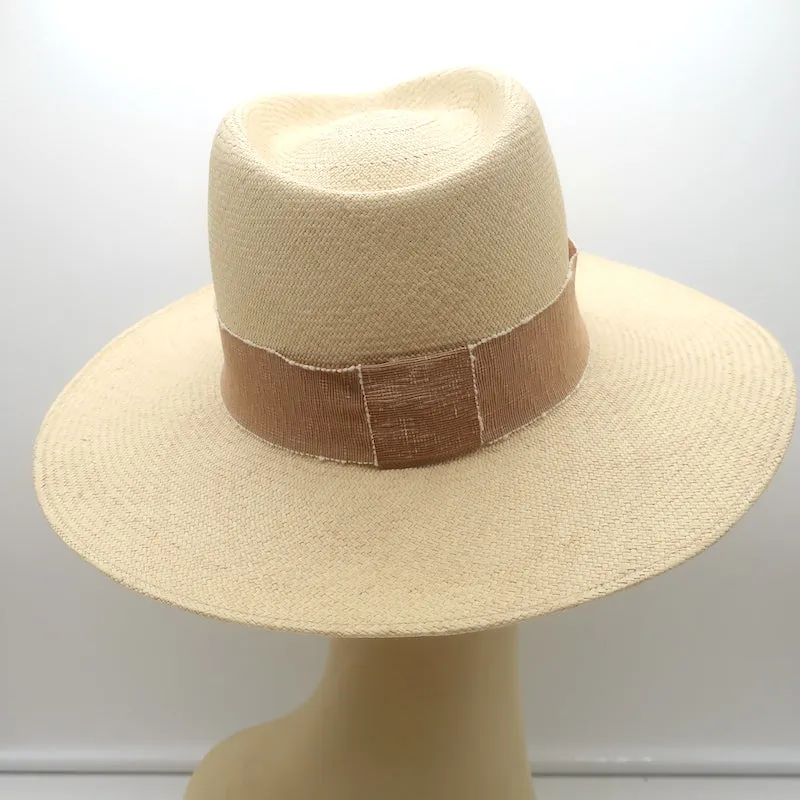 Maison Michel Charles Straw Fedora Hat Beige Size Small