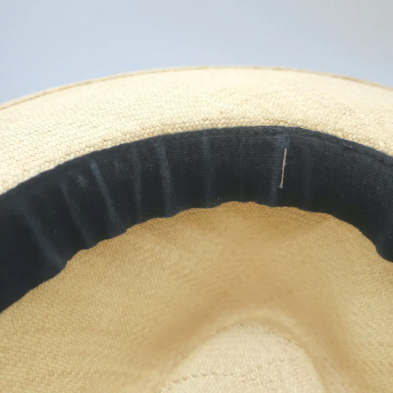 Maison Michel Charles Straw Fedora Hat Beige Size Small