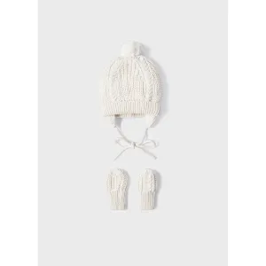 Mayoral Hat & Mittens 2-Piece Set - Cream