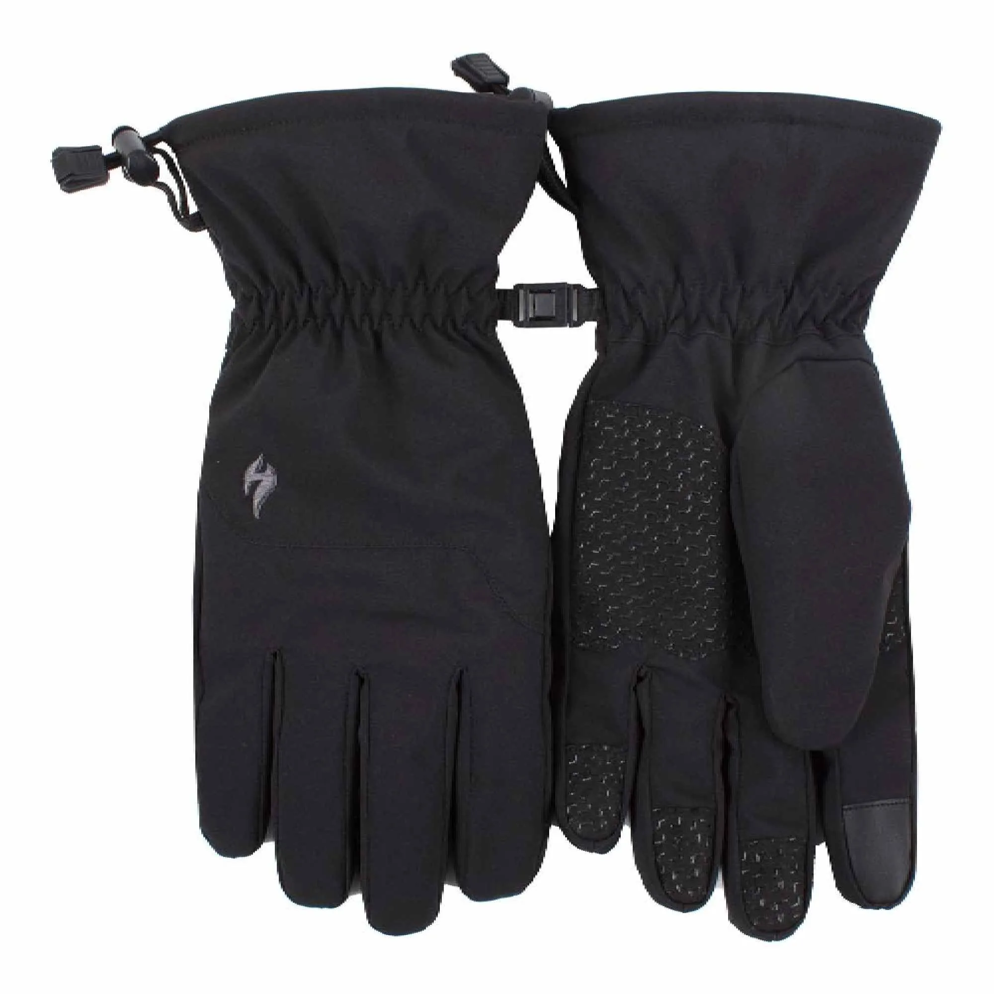 Mens Fleece Insulated Soft Shell Thermal Gloves with Touchscreen Fingertips