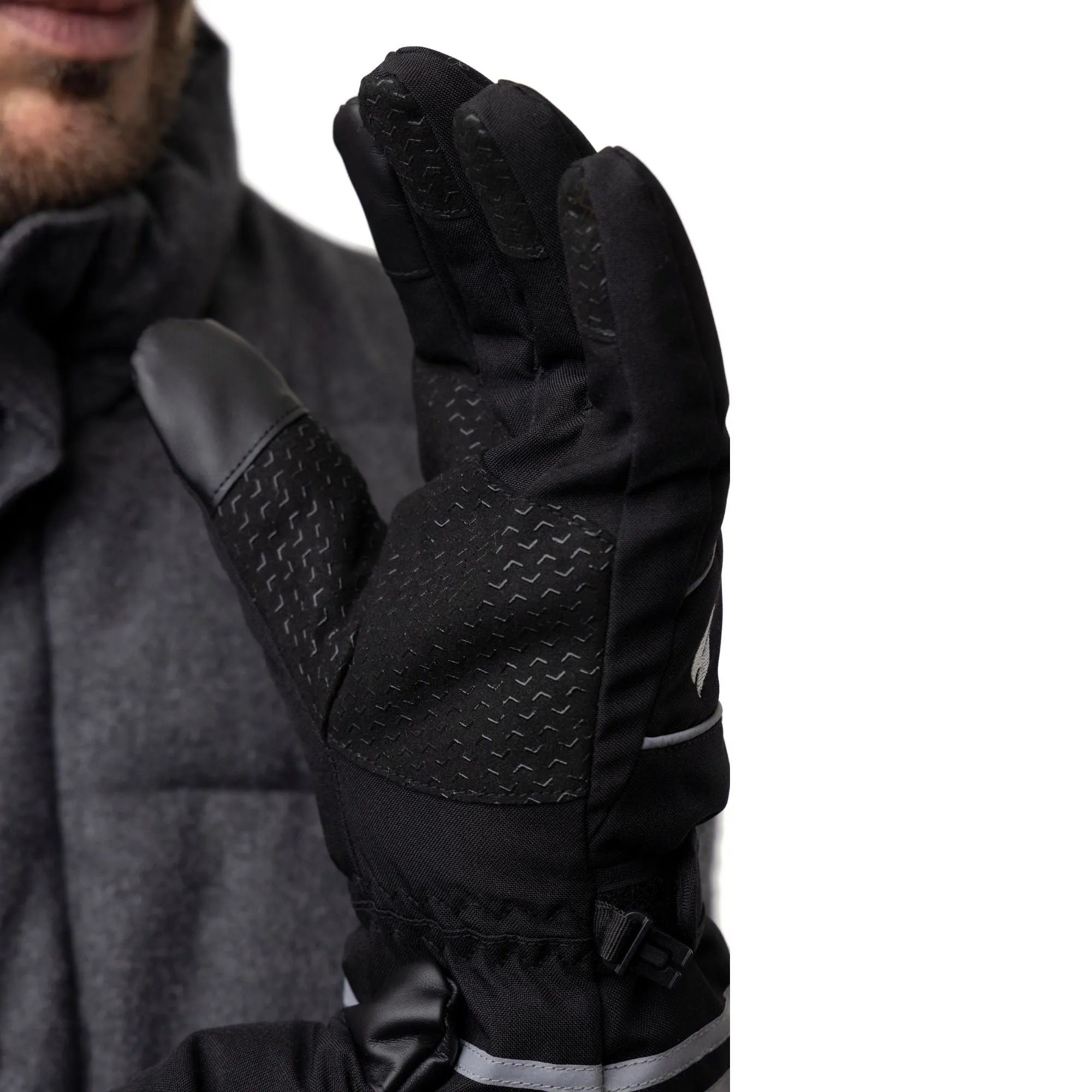 Mens Hi Vis Reflective Thermal Work Gloves with Touchscreen Fingertips