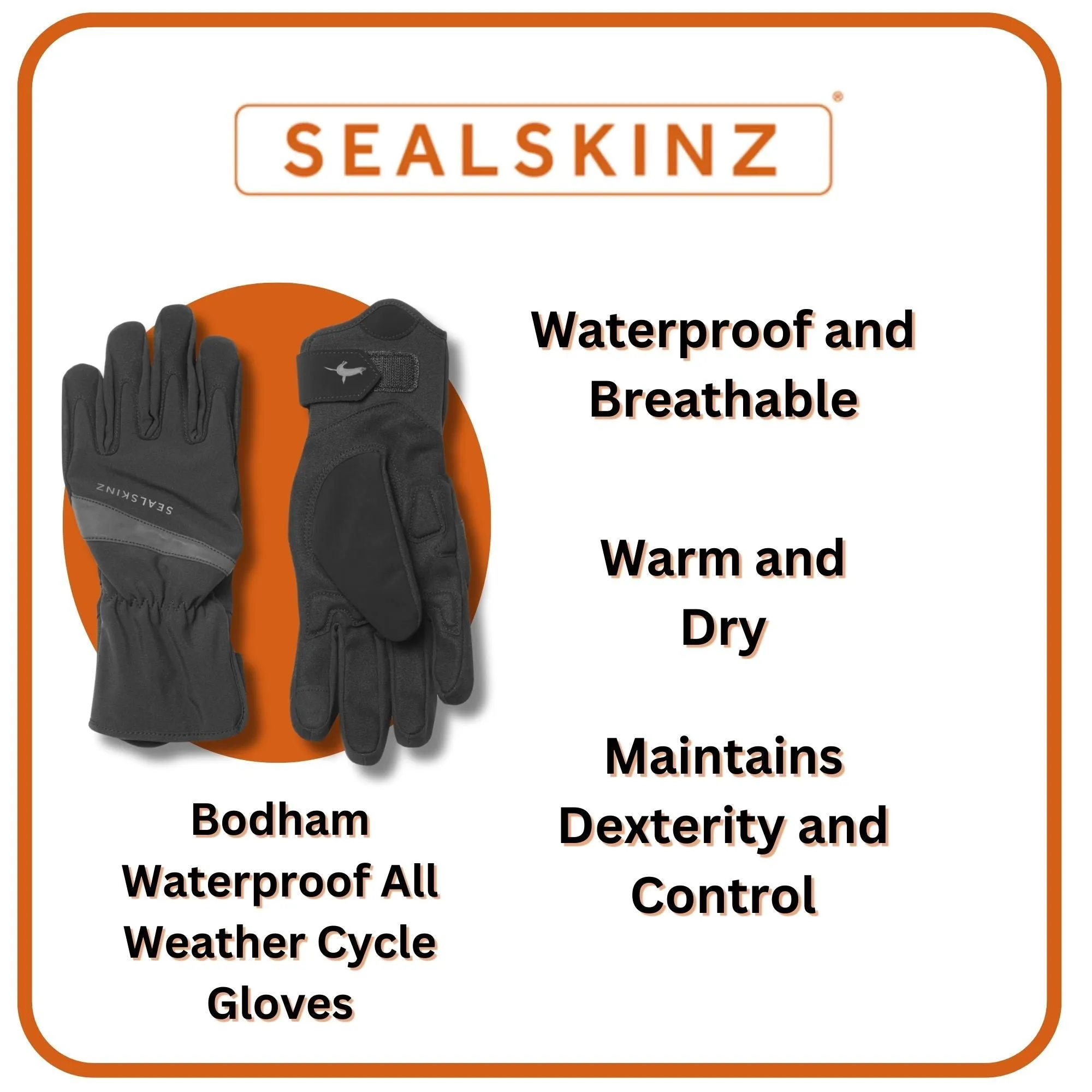Mens Waterproof All Weather Cycle Gloves
