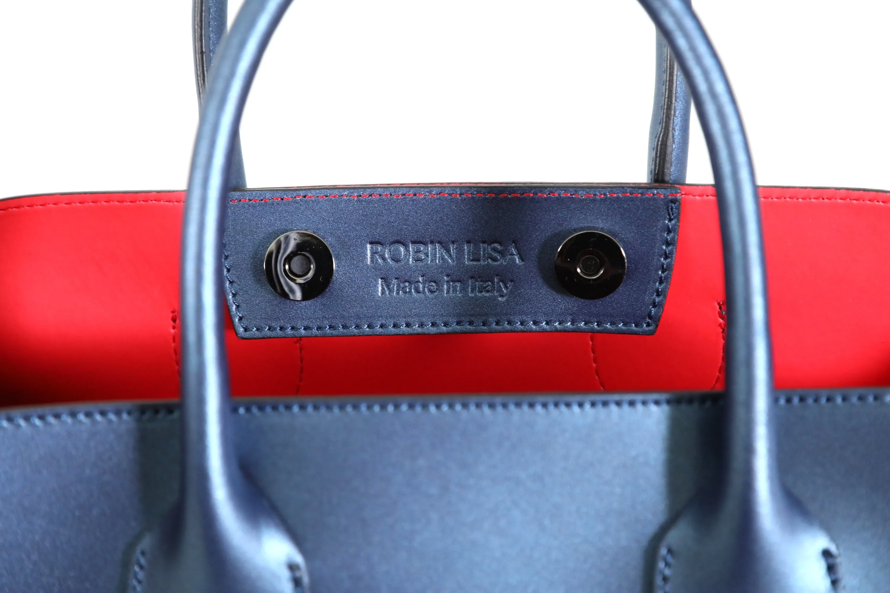 Metallic Blue Madison Tote With Key Chain