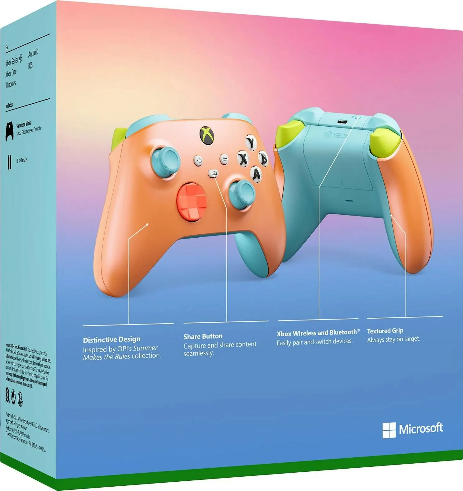 Microsoft - Special Edition - Sunkissed Vibes OPI Wireless Controller for Xbox Series X|S, Xbox One, Windows 10/11, Android, and iOS.