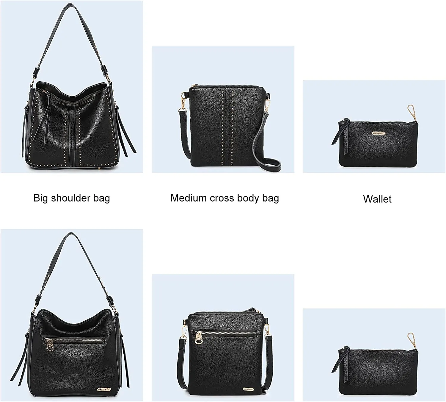 Montana West Tote Handbags for Women Hobo Shoulder Bag 3pcs