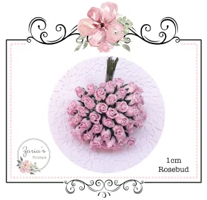 Mulberry Paper Flower ~ Lilac Hip Rosebud ~ 0.8mm-10mm x 5