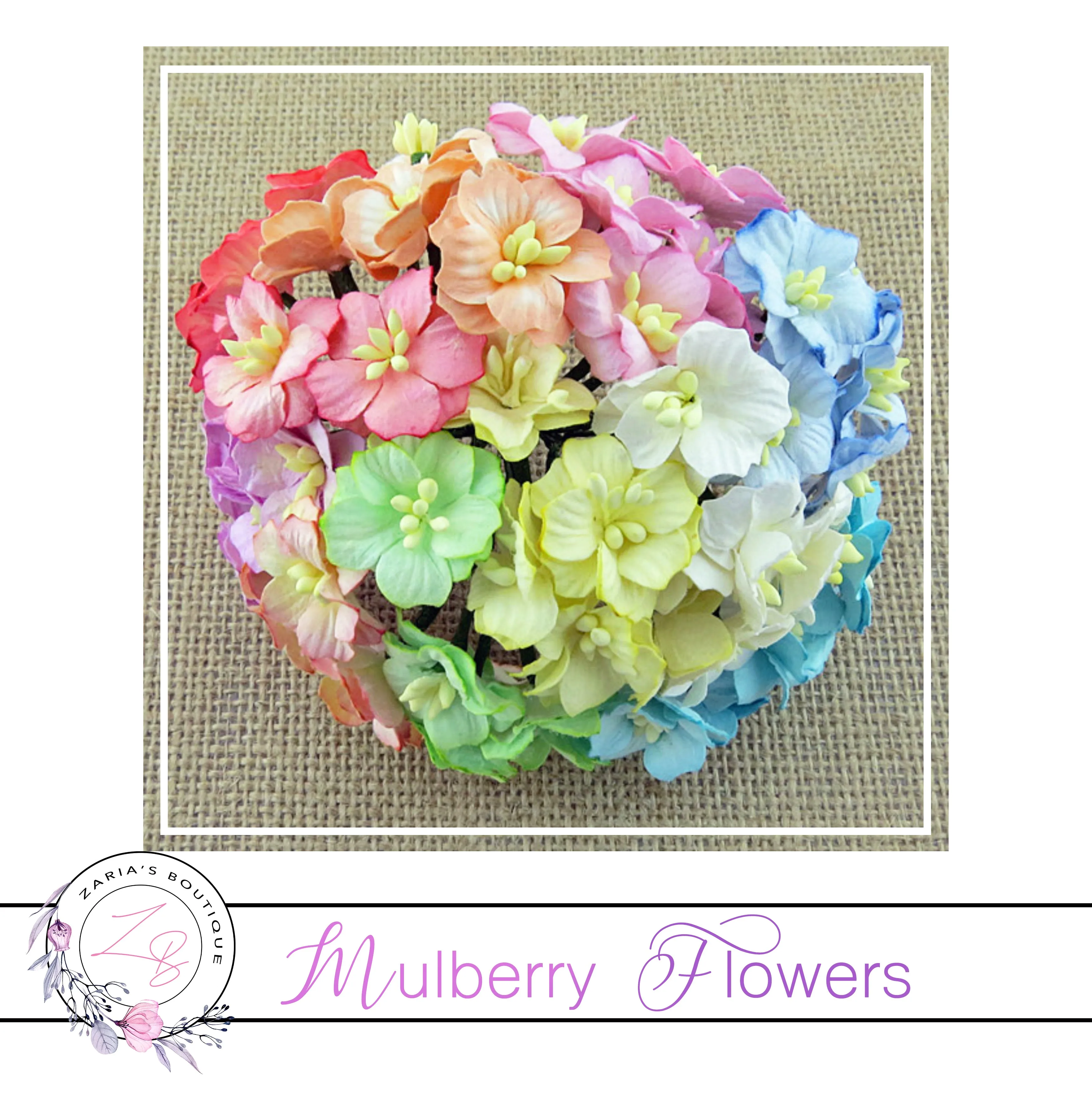 Mulberry Paper Flowers ~ Apple Blossoms ~ 20-25mm
