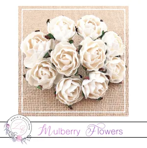 Mulberry Paper Flowers ~ Peony ~ 30mm ~ White