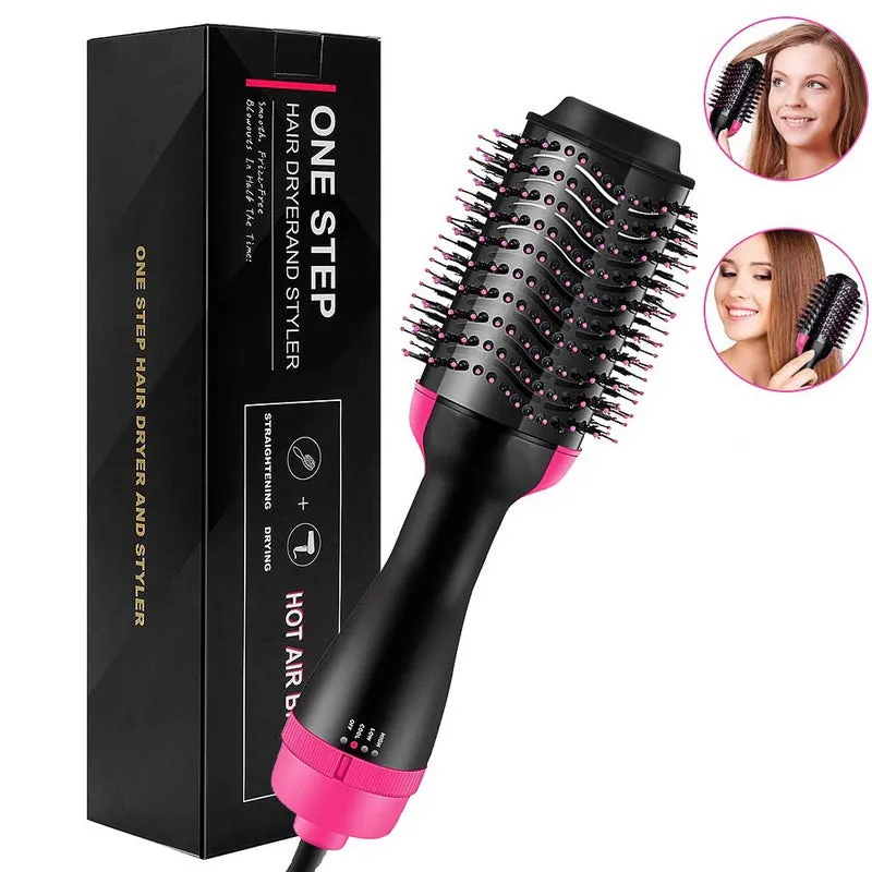 Multifunctional 5 In 1 Warm-Air Comb Hair Comb Curlers Straight Comb Hair Dryer(2*curler 1*straight 1*dryer 1*comb)