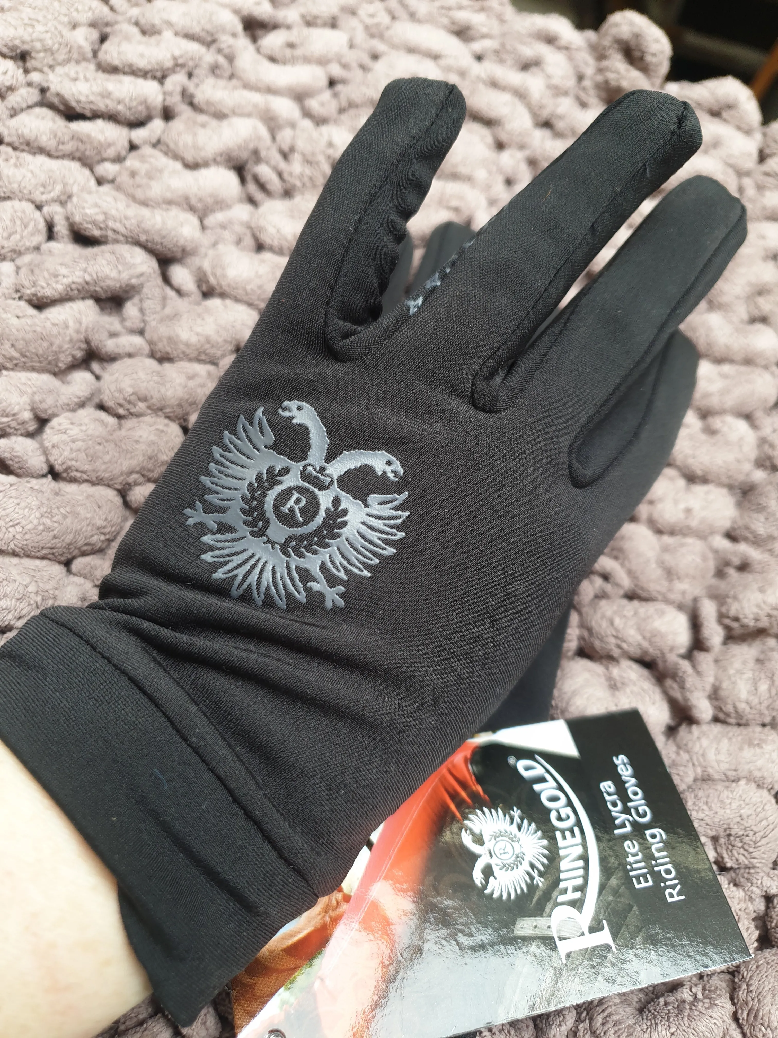 New Rhinegold soft grip palm lycra riding gloves FREE POSTAGE☆