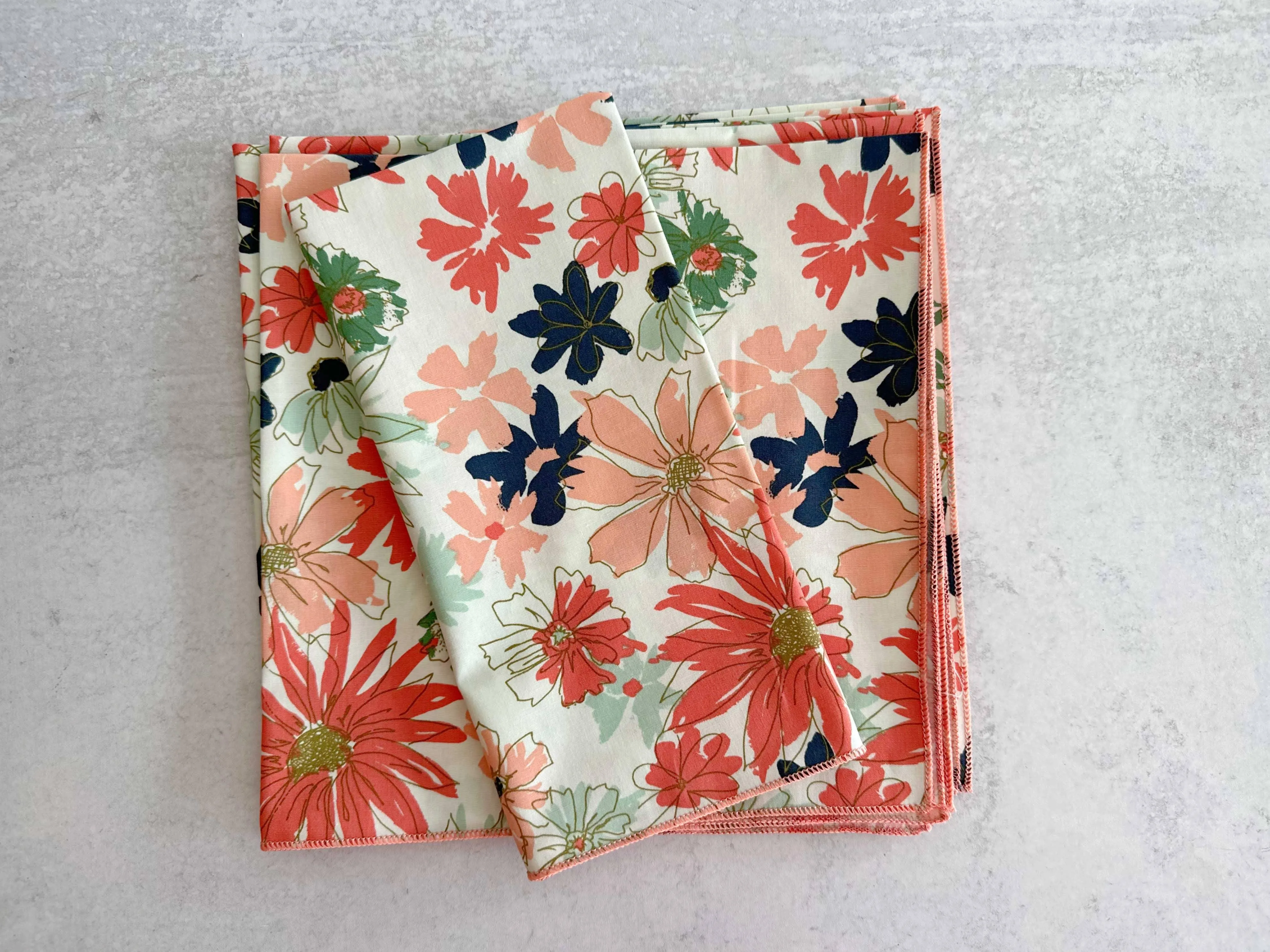 Papaya Floral Cloth Napkin (Single)