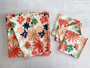 Papaya Floral Cloth Napkin (Single)