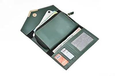 Personalized Lady Wallet with Classic Bottle - Green