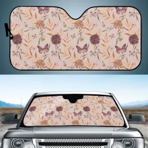 Pink Butterflies Car Shade