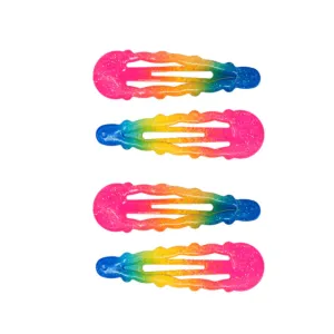 Pink Poppy Rainbow Snap Hairclip
