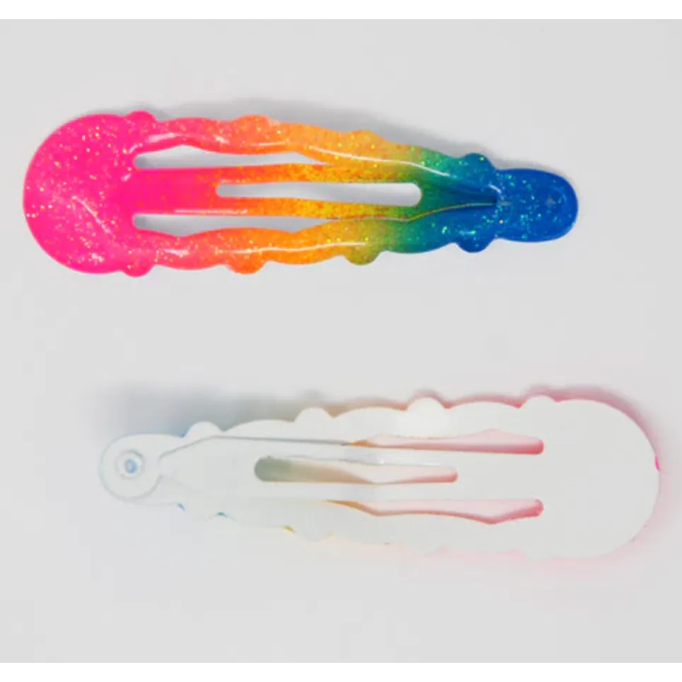 Pink Poppy Rainbow Snap Hairclip
