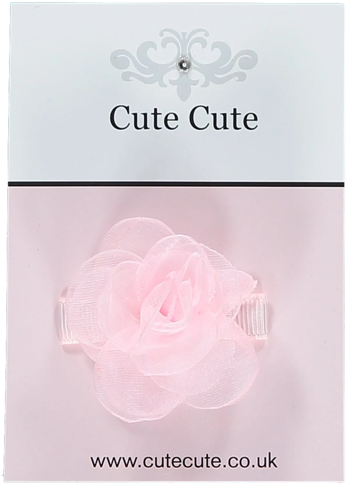 Pink Satin and Chiffon Flower Hair Clip