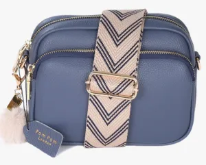 Pom Pom London-Mayfair Bag Slate Blue