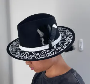 Potae - Black and White Fedora Felt Hat