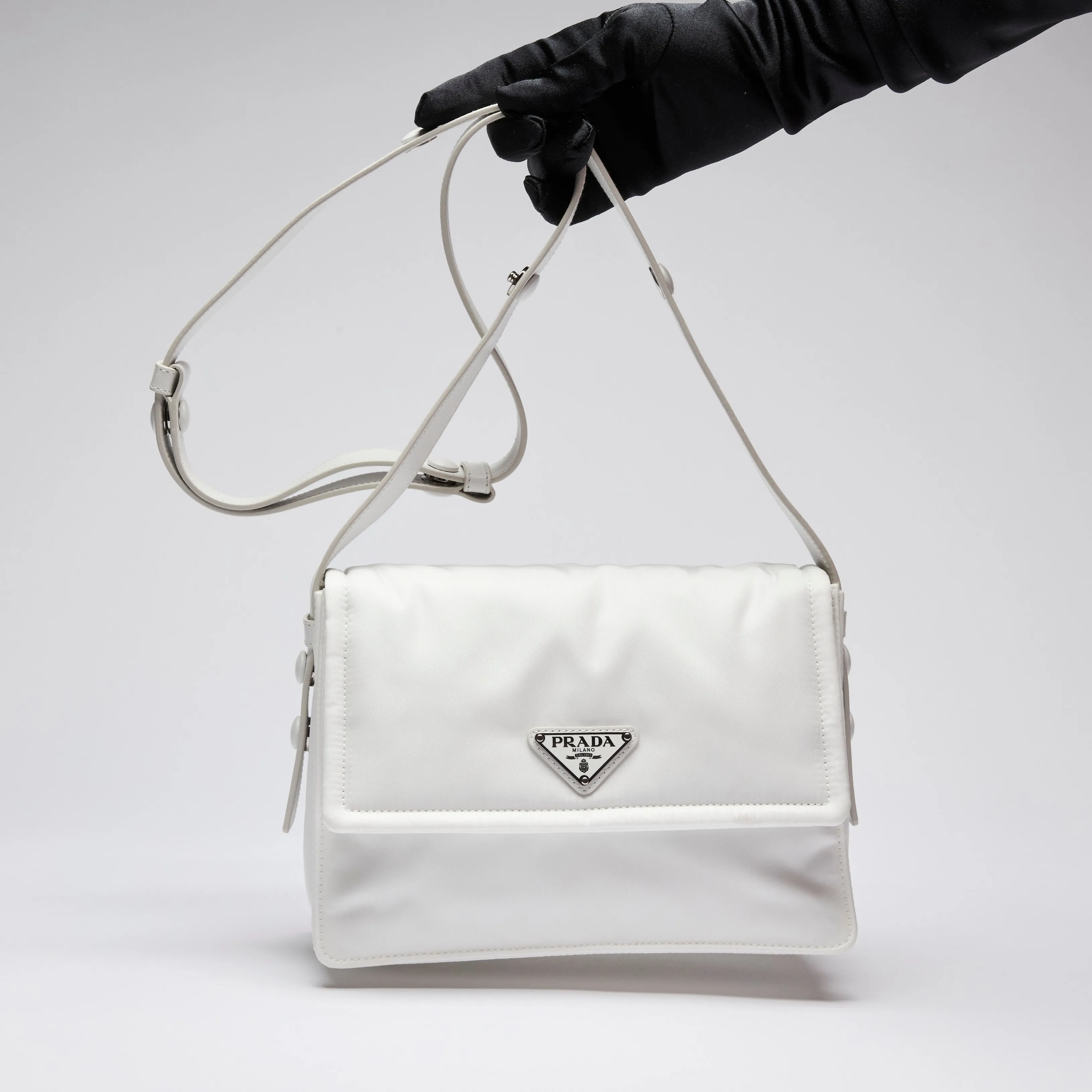 Prada White Nylon Crossbody Bag