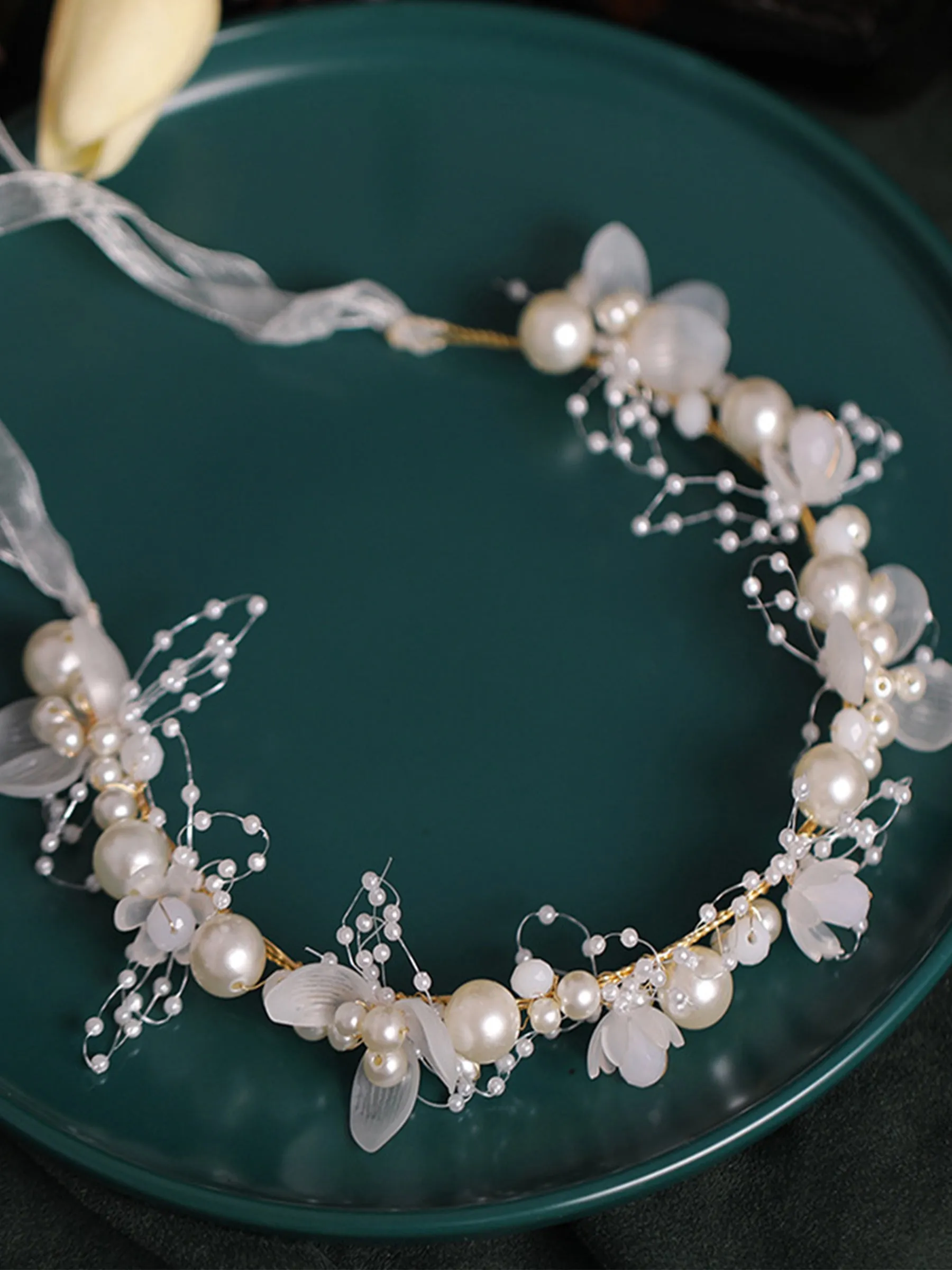 Princess Flower Pearl Crystal Headpiece | Wedding Hair Accessories for Girls and Women