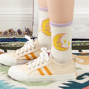 "CANDY-COLORED MOON" COTTON SOCKS K111815