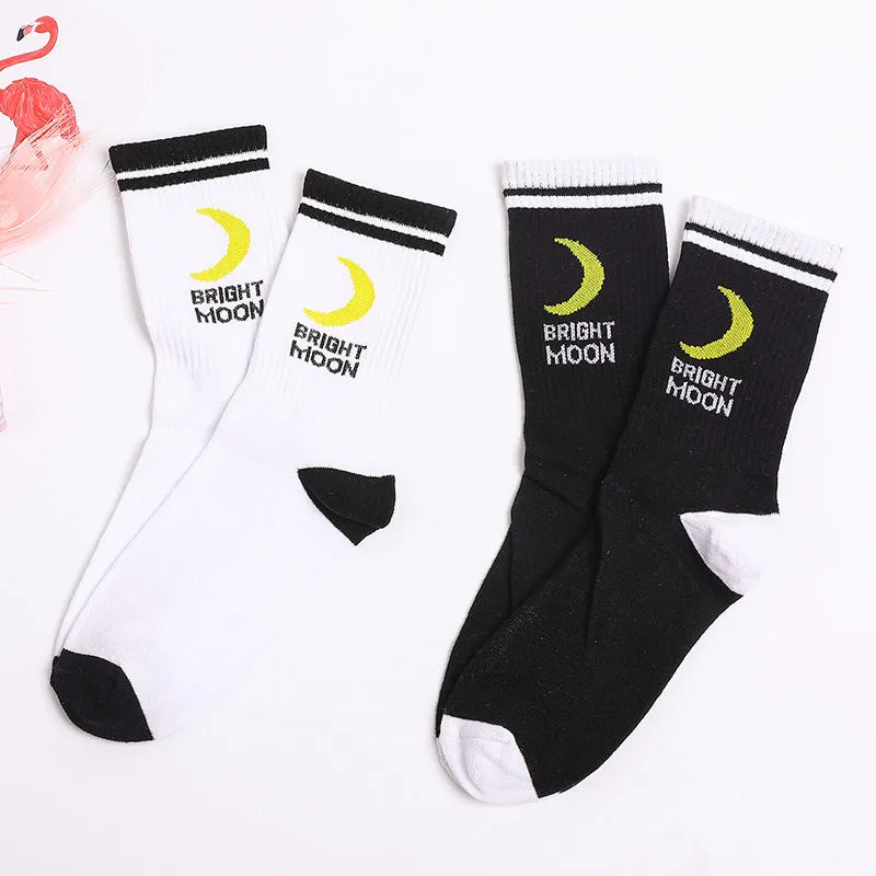 "HARAJUKU STRAWBERRY / BRIGHT MOON" SOCKS 2 PAIRS K090803