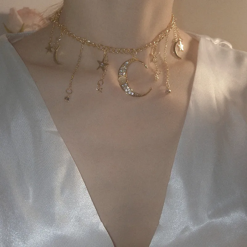 "STAR MOON TASSEL" NECKLACE N102212
