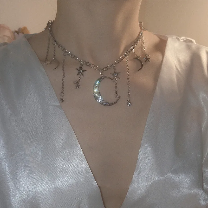 "STAR MOON TASSEL" NECKLACE N102212