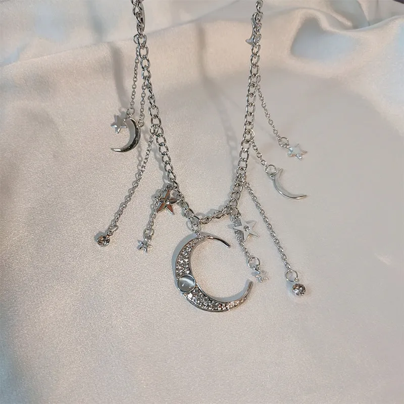 "STAR MOON TASSEL" NECKLACE N102212