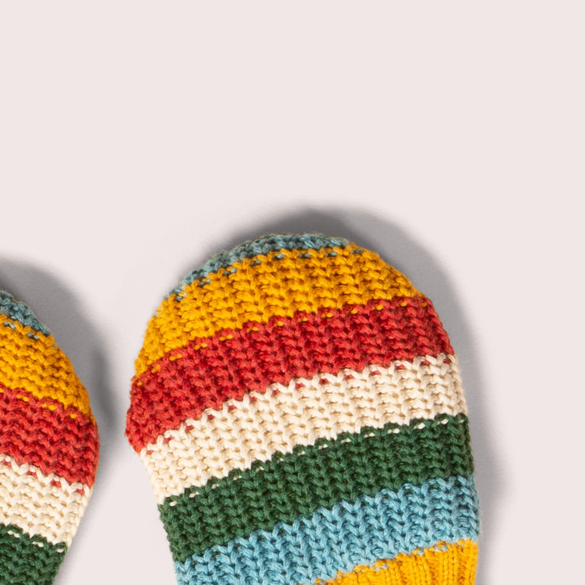 Rainbow Knitted Mittens
