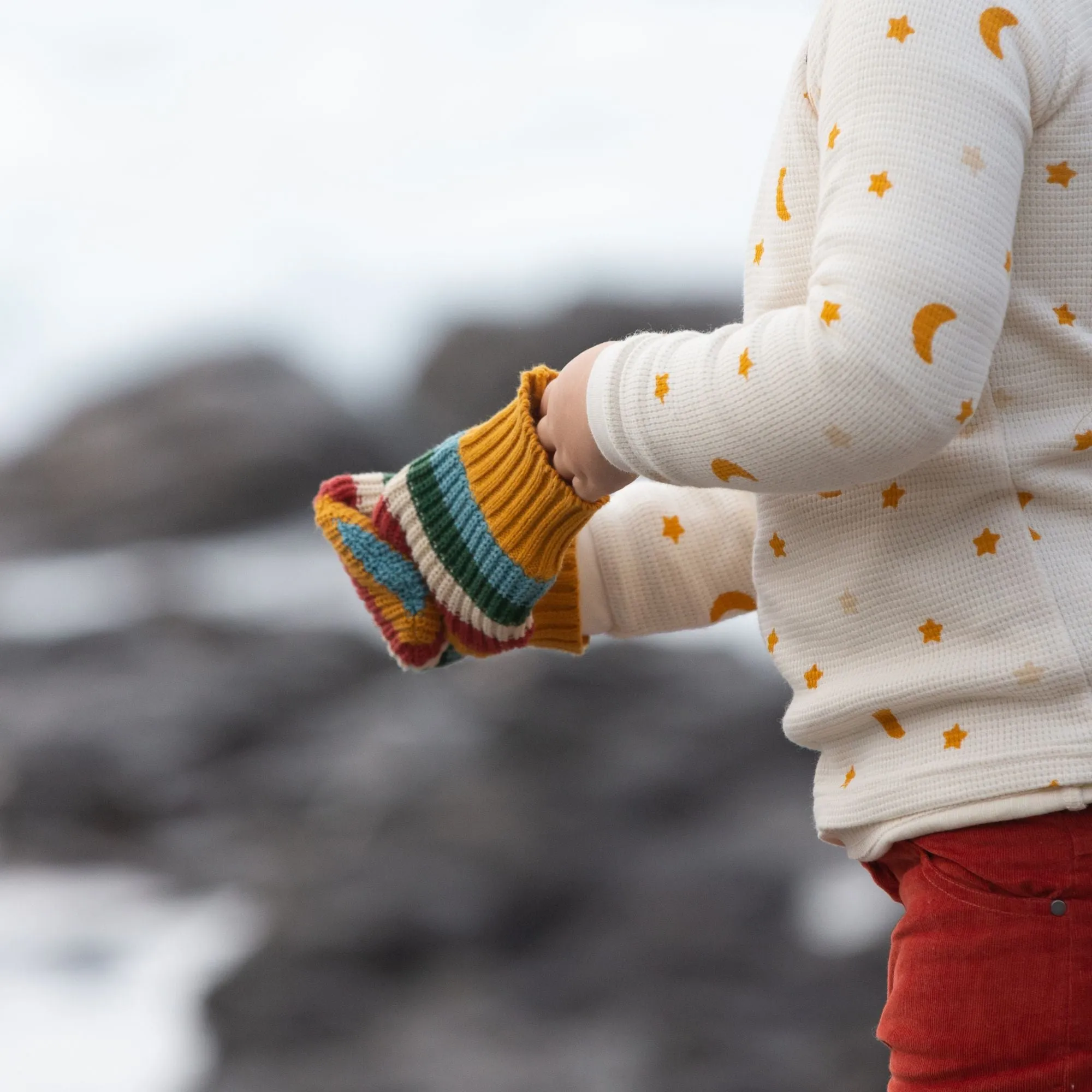Rainbow Knitted Mittens