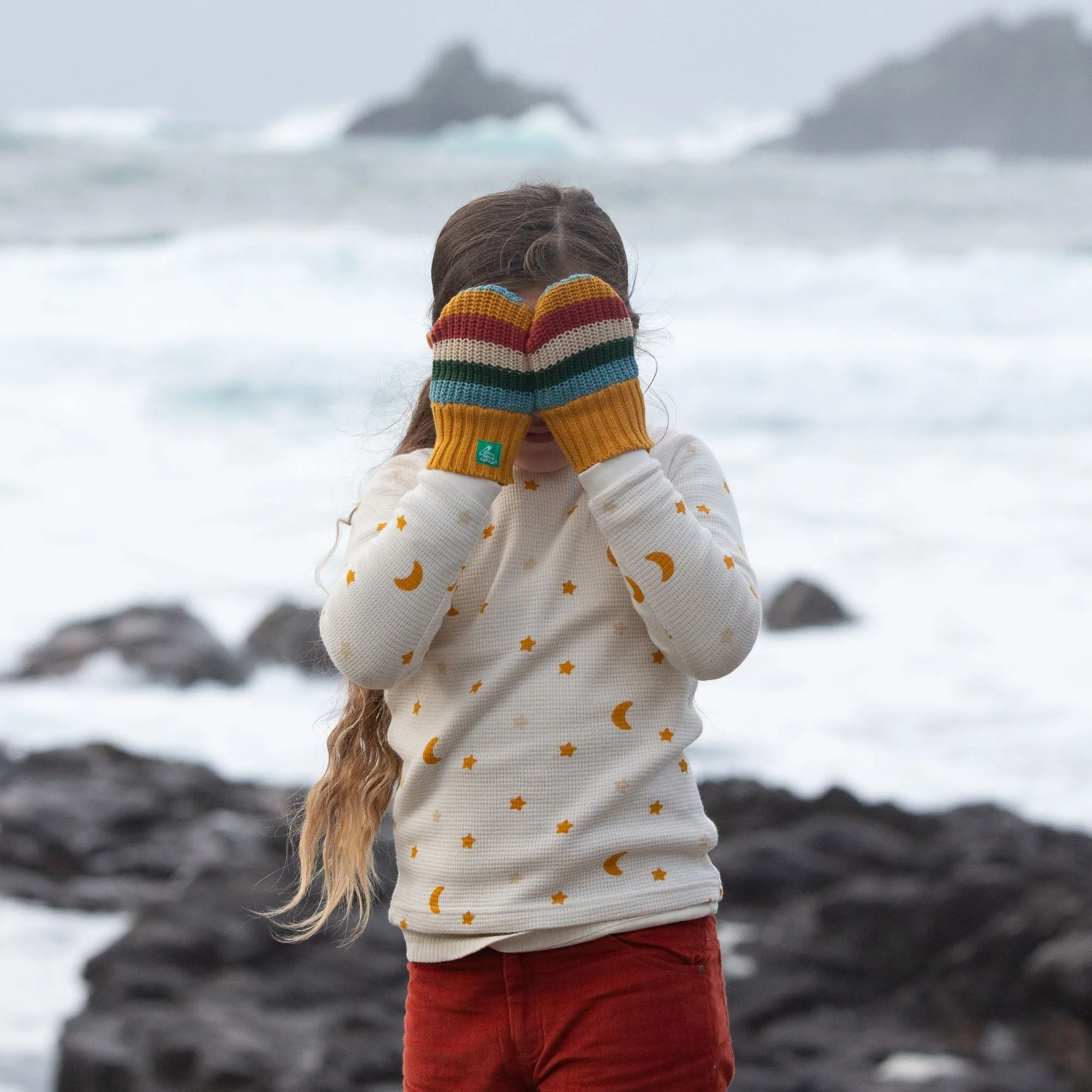 Rainbow Knitted Mittens