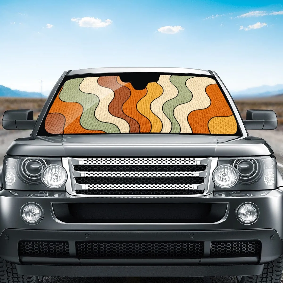 Retro Groovy Vibes Car Shade