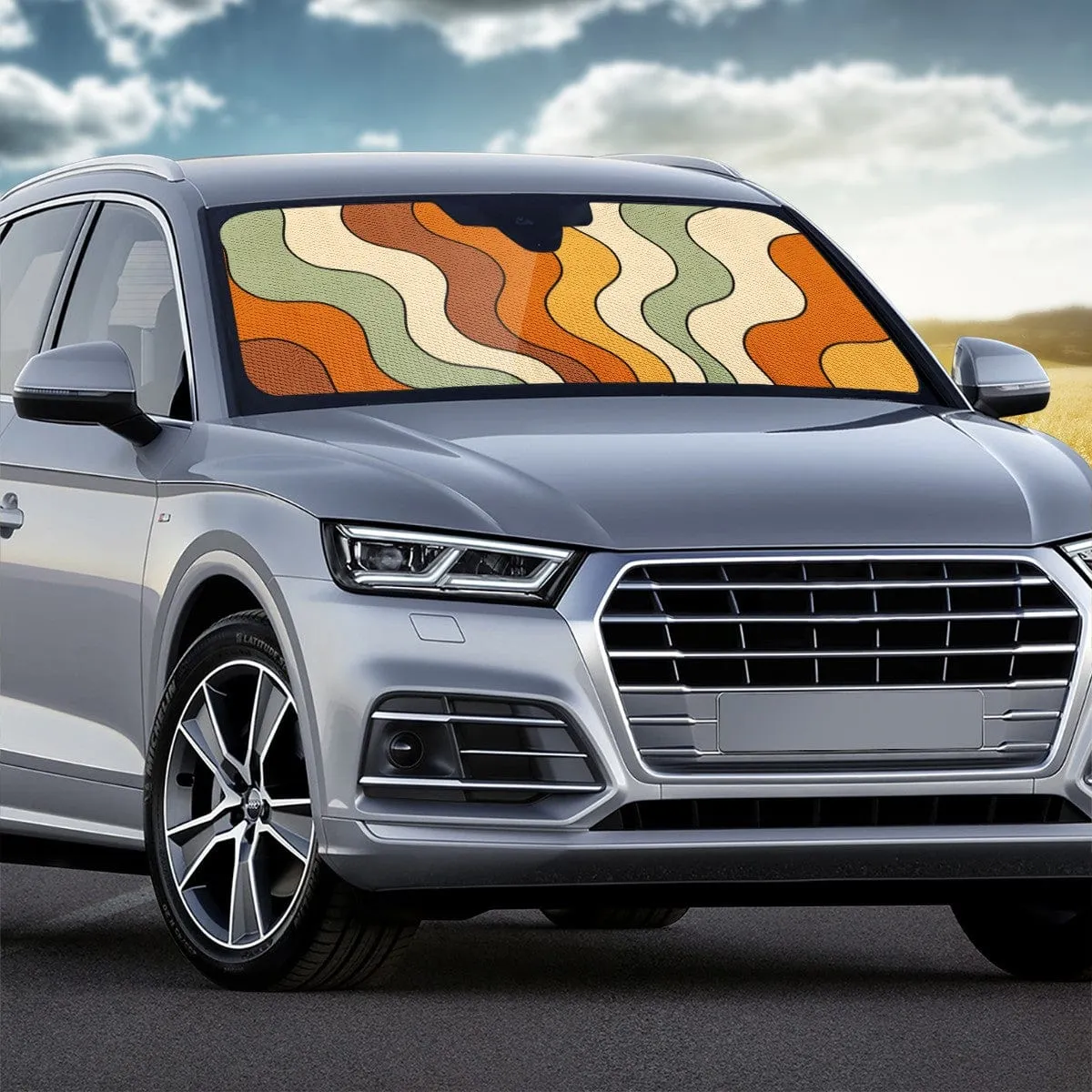 Retro Groovy Vibes Car Shade