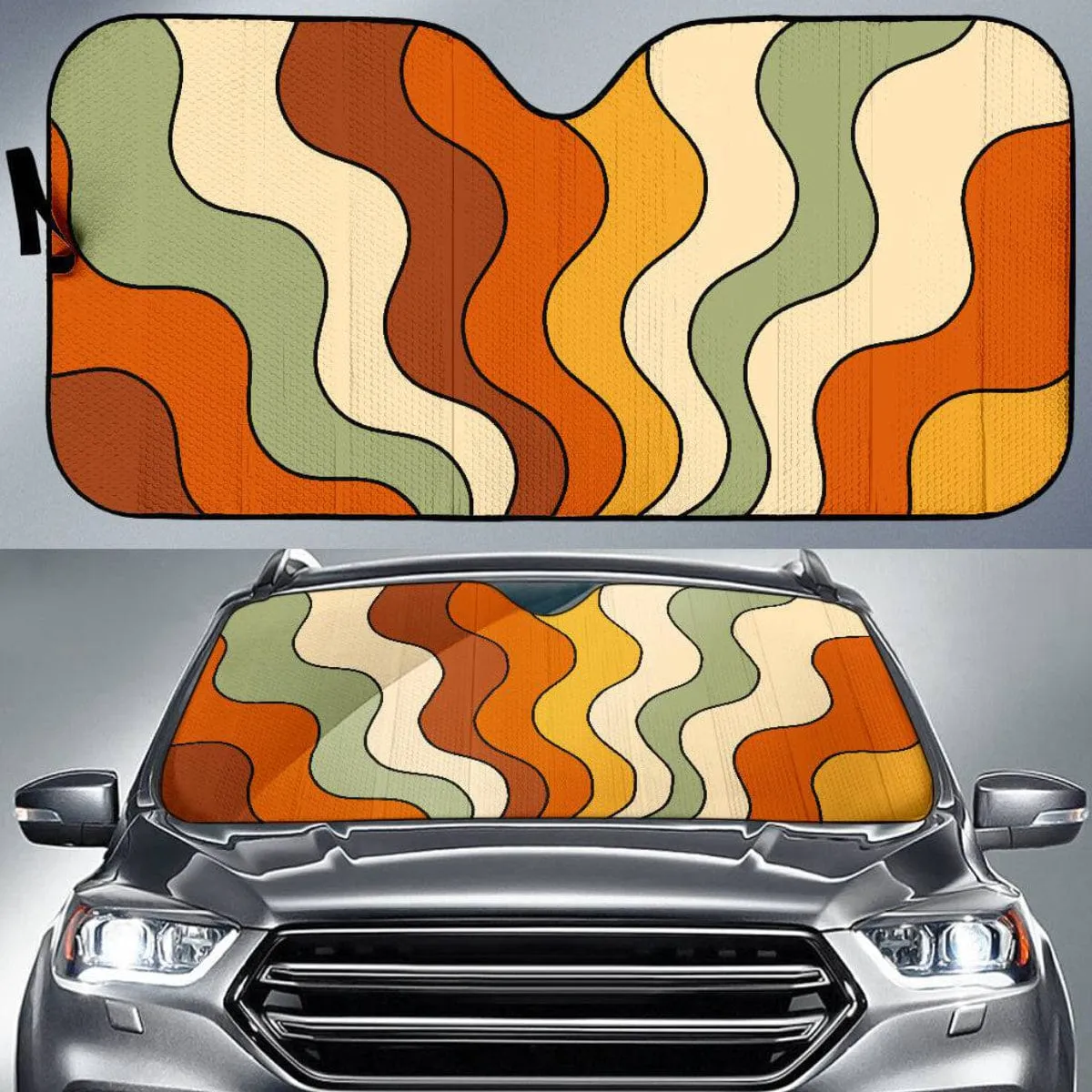 Retro Groovy Vibes Car Shade