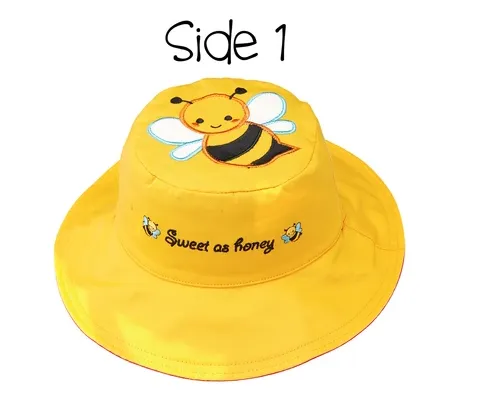 Reversible Kids & Toddler Sun Hat - Bee & Ladybug