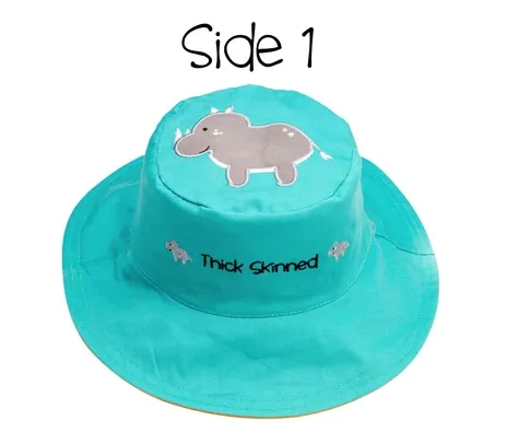 Reversible Kids & Toddler Sun Hat - Rhino & Tiger