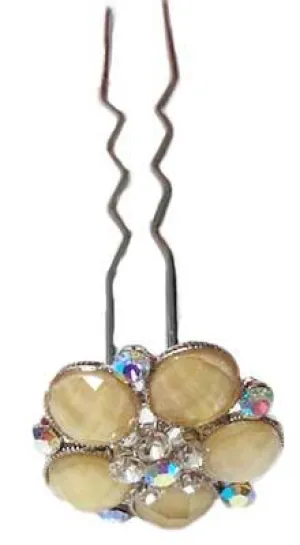 Rhinestone 1" Pastel Flower Hair Pin