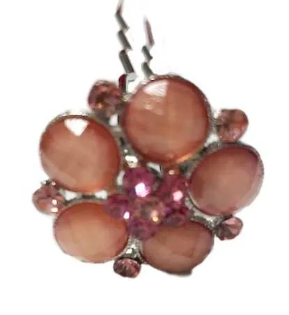 Rhinestone 1" Pastel Flower Hair Pin