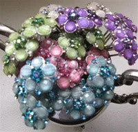 Rhinestone 1" Pastel Flower Hair Pin