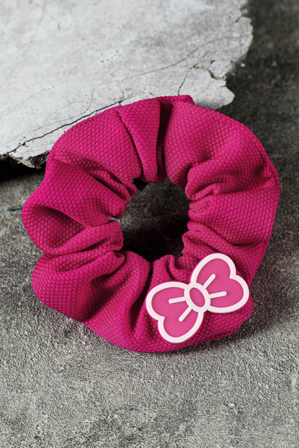 Rose Red Bow Decor Cloth Scrunchie