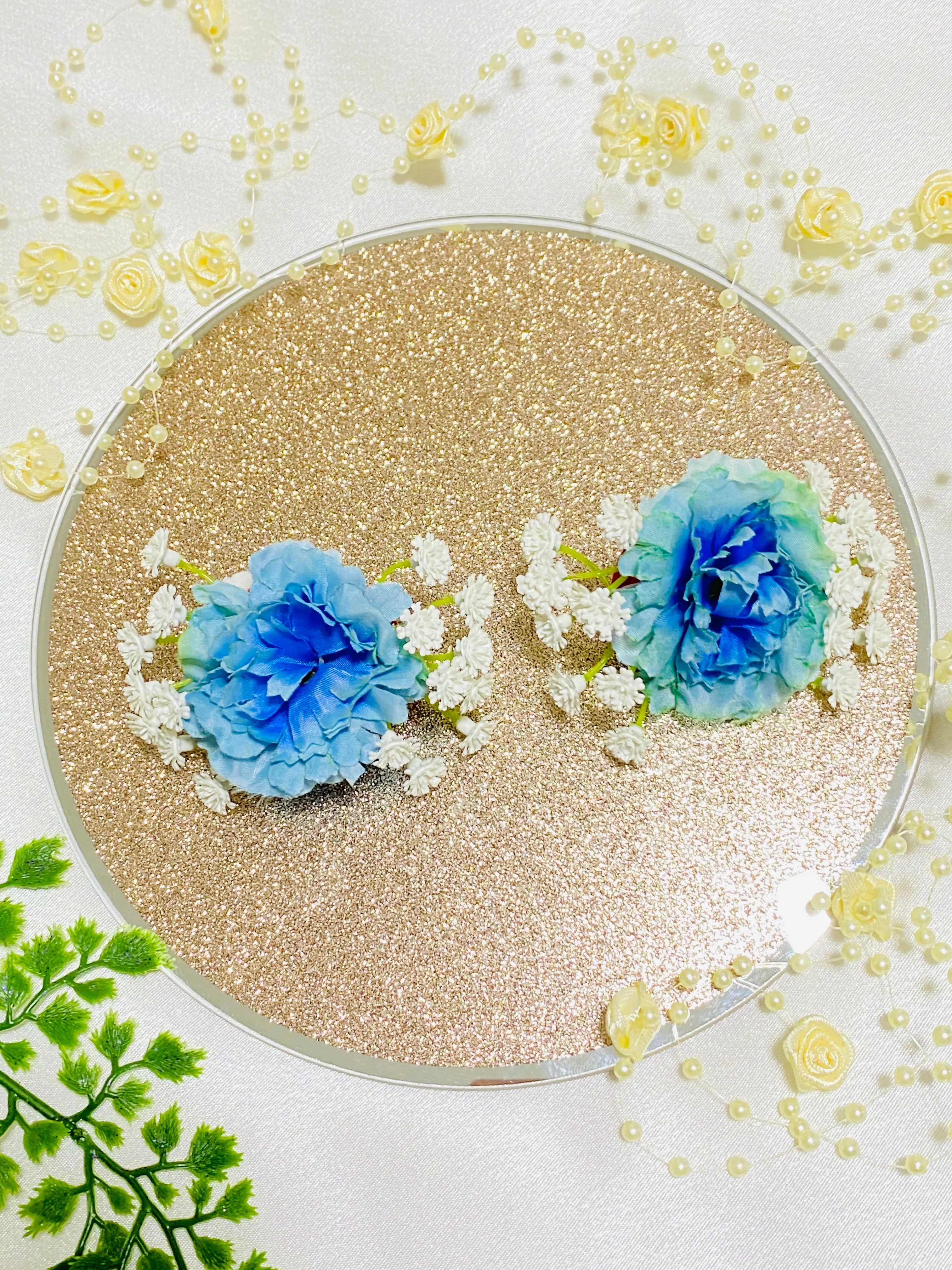 Saya 2x Blue Flower Hair Clip