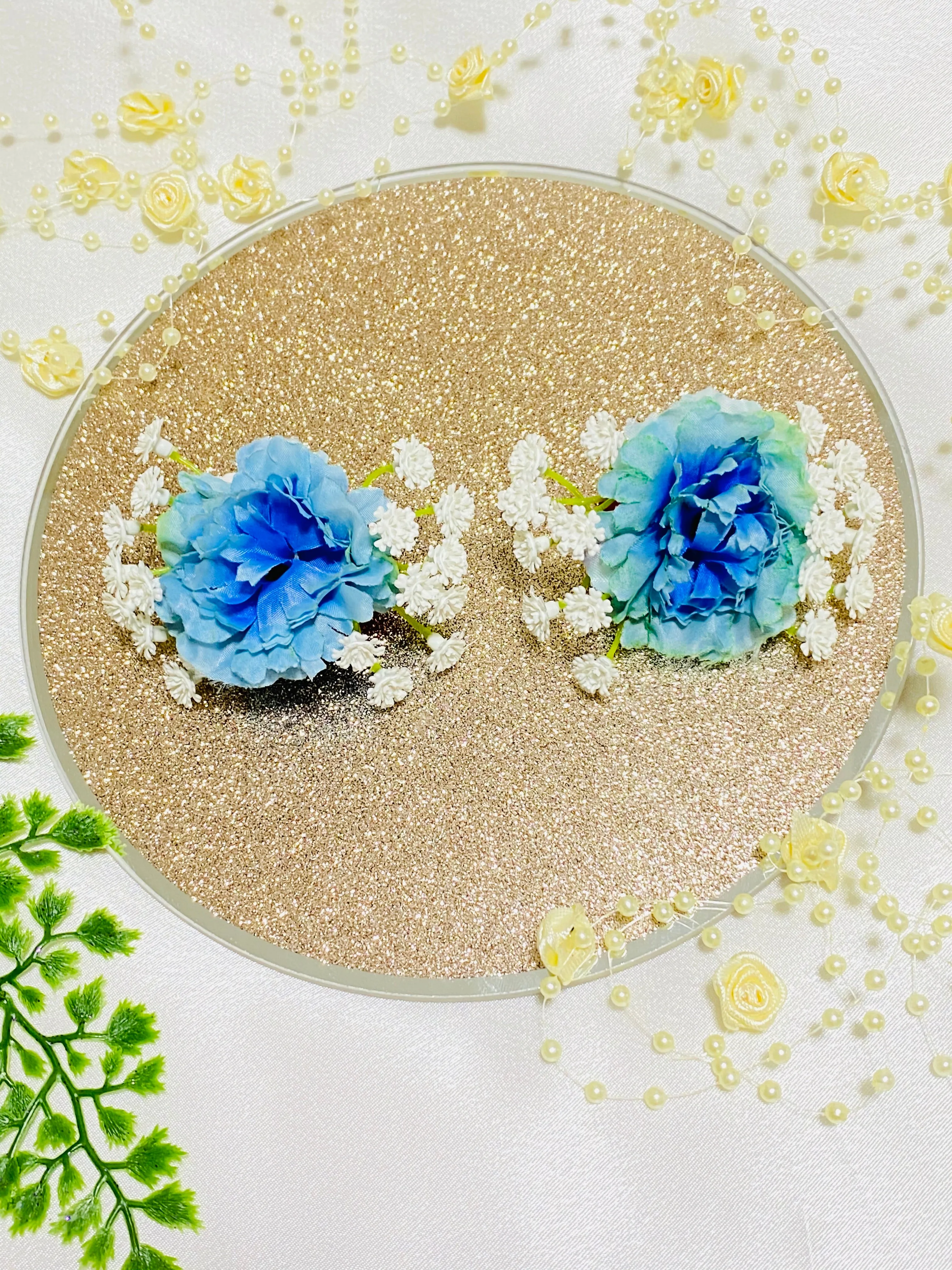 Saya 2x Blue Flower Hair Clip
